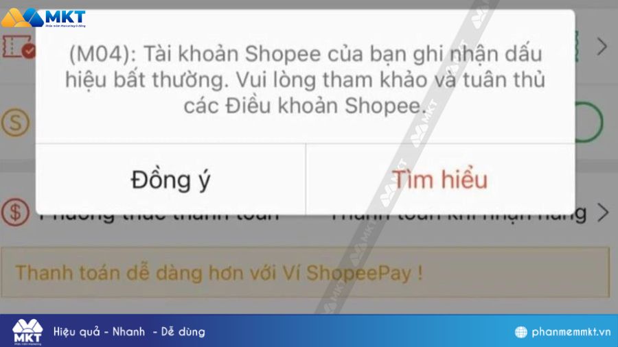 Nguyên nhân gây ra lỗi M04 trên Shopee