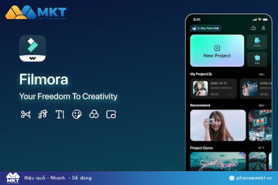 App làm nét video TikTok - Filmora Go