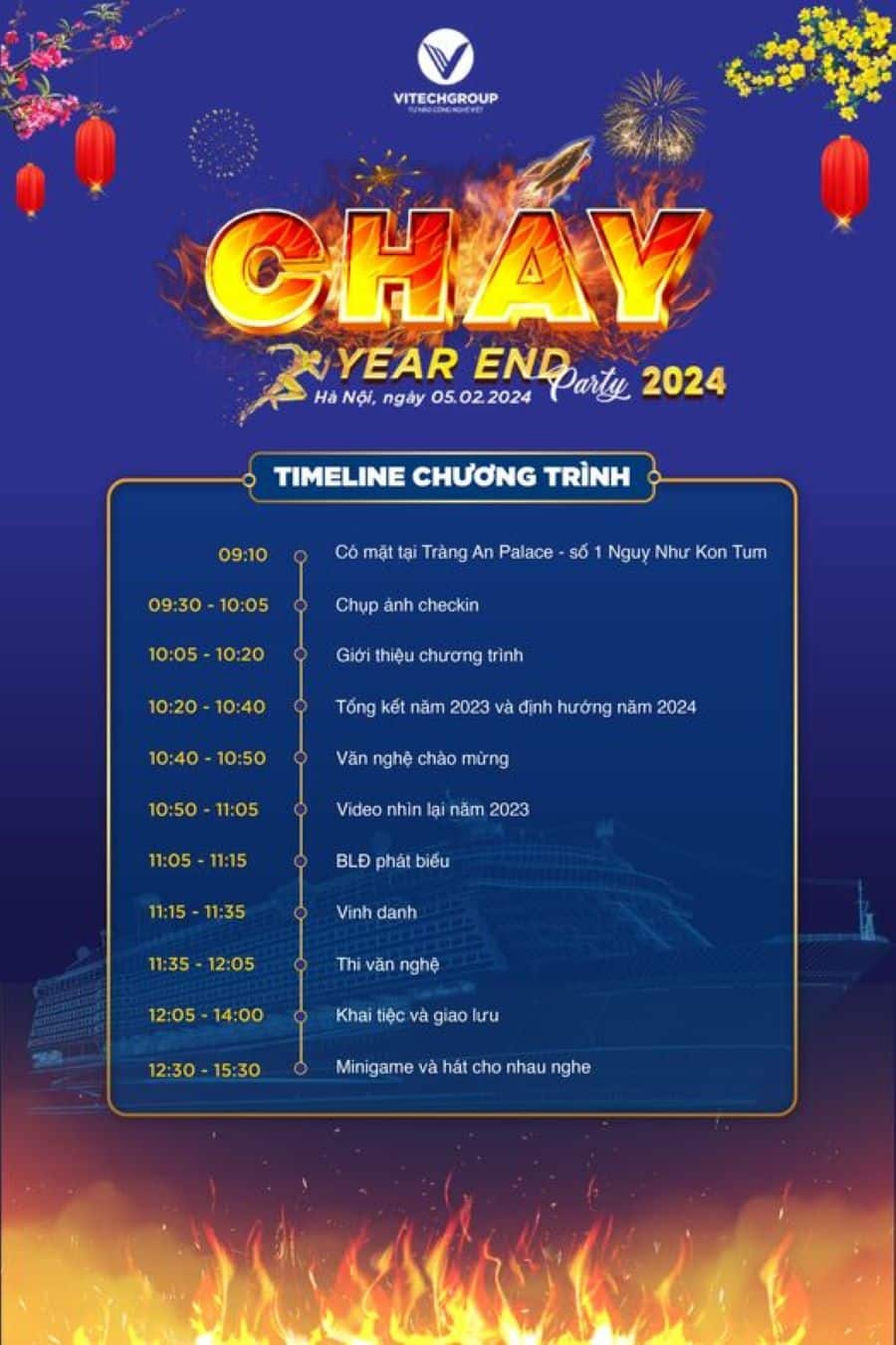 Timeline sự kiện year end party 2023