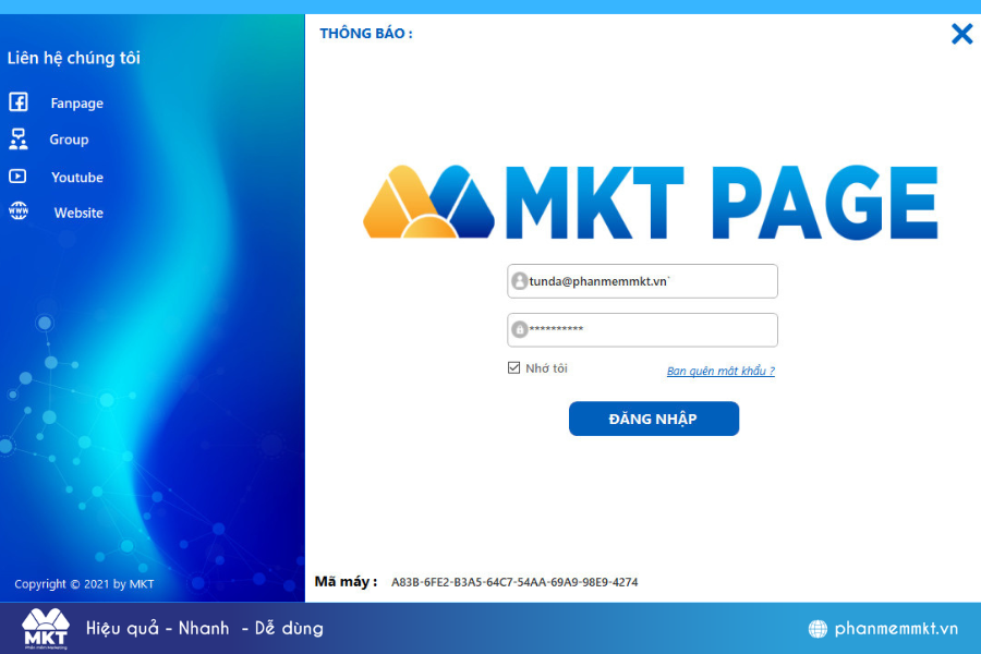 Bước 1 cách tăng tương tác cho page mới lập tự động trên MKT Page