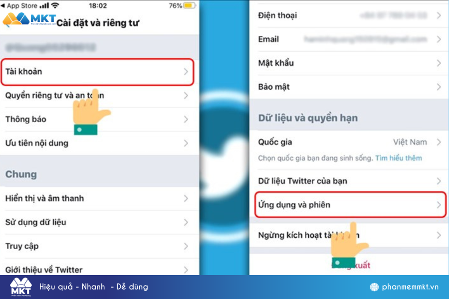 Bước 1 cách đăng xuất Twitter trên thiết bị khác