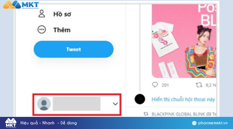 Bước 1,2 cách đăng xuất Twitter trên máy tính