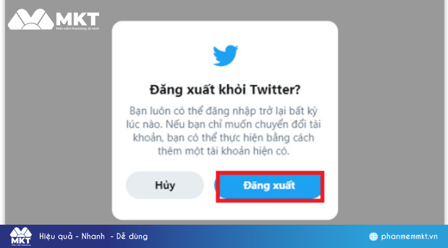 Bước 4 cách đăng xuất Twitter