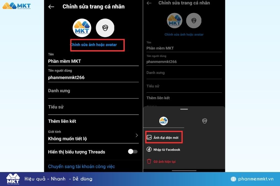 Cách đổi ảnh đại diện Instagram trên điện thoại