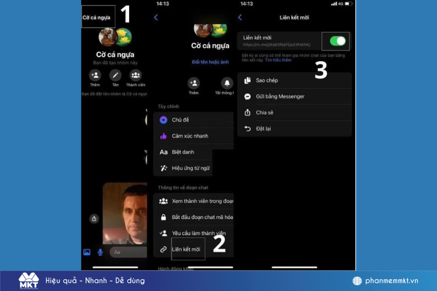 Cách lấy link nhóm messenger trên điện thoại