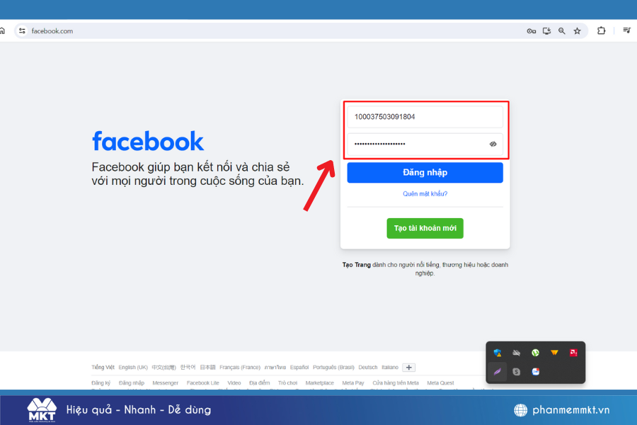 Cách đăng nhập Facebook bằng UID trên máy tính