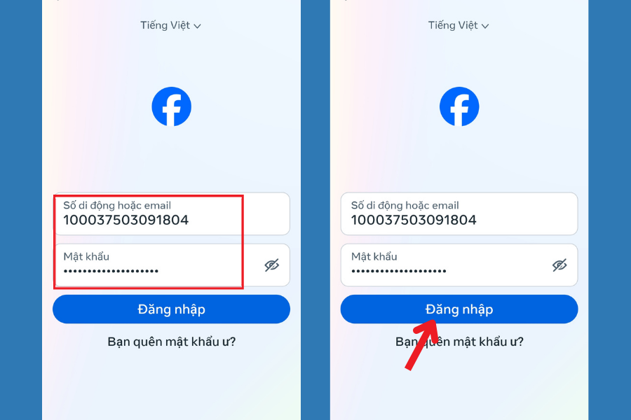 Cách đăng nhập Facebook bằng UID trên điện thoại