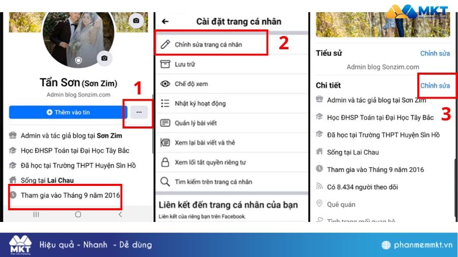 Vào phần thông tin giới thiệu tại trang cá nhân Facebook Cách xem ngày tham gia Facebook