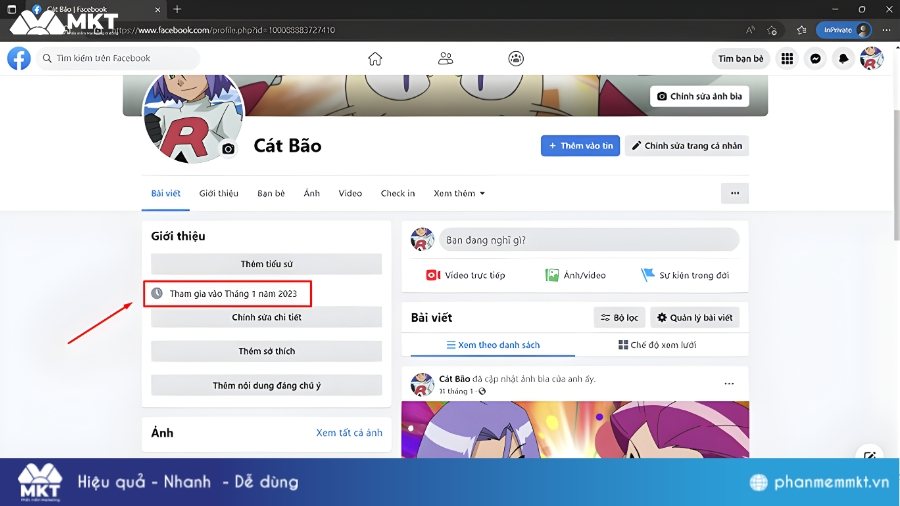 Ngày tham gia Facebook của bạn đã được hiển thị trong phần Giới thiệu Cách xem ngày tham gia Facebook