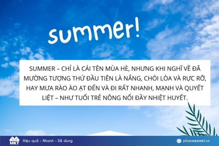 Stt mùa hè ý nghĩa, độc đáo và vui tươi cho ngày hè thêm sảng khoái