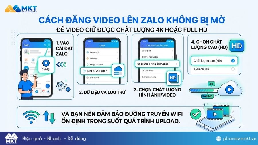 Hướng dẫn đăng video lên Zalo không bị mờ Cách đăng video lên Zalo không bị mờ
