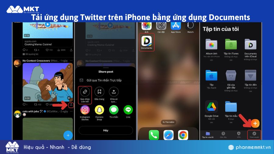Tải ứng dụng Twitter trên iPhone bằng ứng dụng Documents