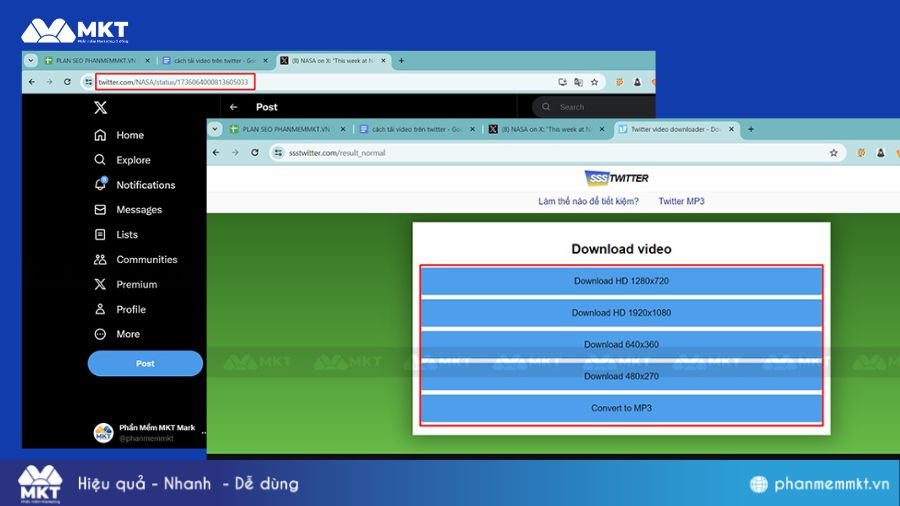 Lưu video trên Twitter về máy tính bằng SSSTwitter