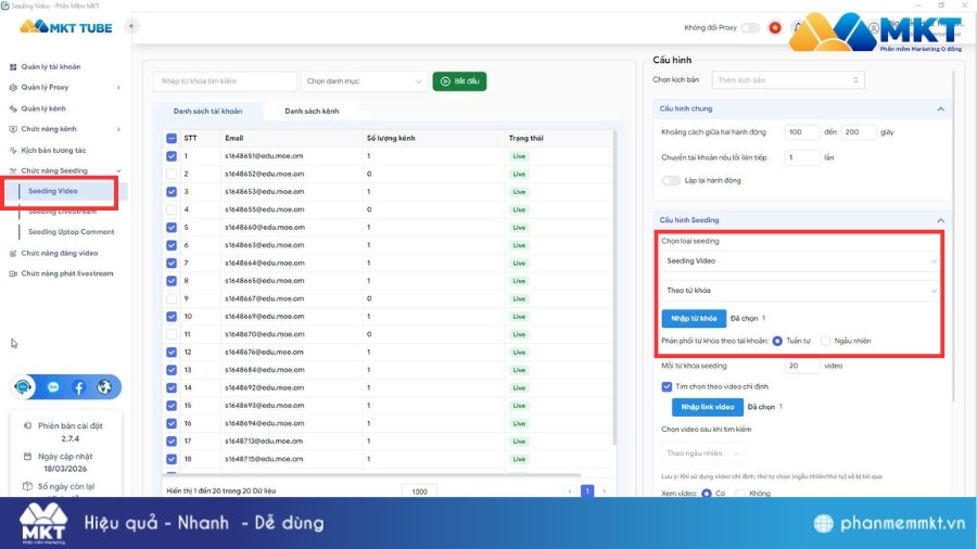 Thiết lập và chạy hành động Cách tăng 1000 Sub YouTube
