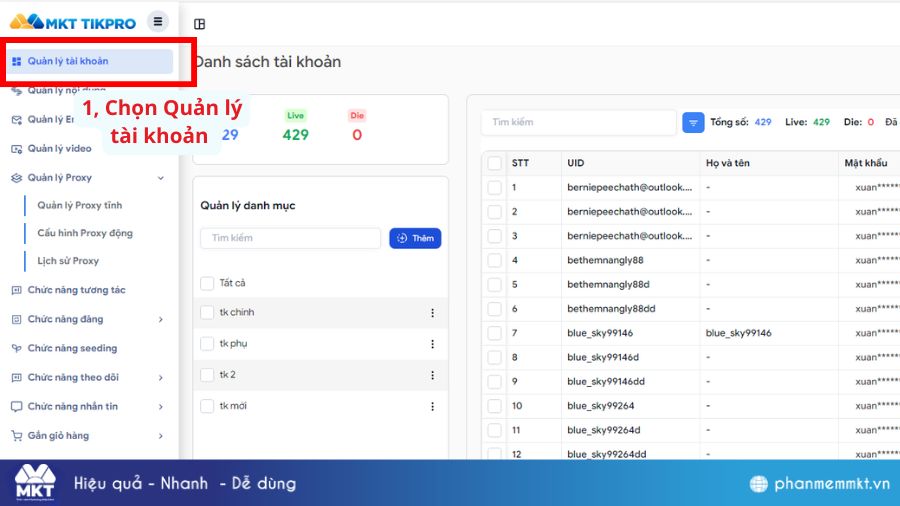 Cách nuôi nick TikTok hàng loạt tự động chỉ trên 1 thiết bị 5 Thêm danh sách tài khoản TikTok