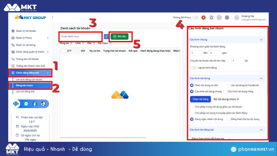 Đăng bài lên nhóm Facebook bằng MKT Group