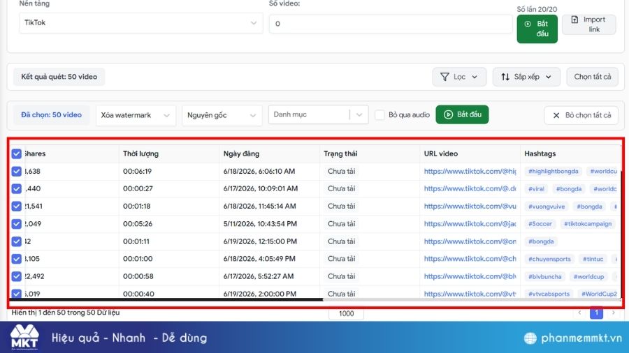 MKT Viral - Tool reup YouTube hàng loạt, không dính bản quyền 5 Tải video hàng loạt bằng MKT Viral