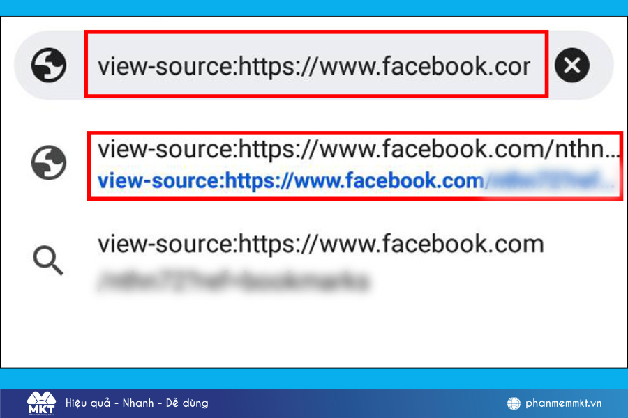 Cách xem view source Facebook trên điện thoại