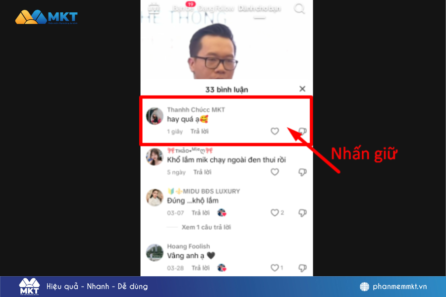 Xóa bình luận trên tiktok người khác có biết không