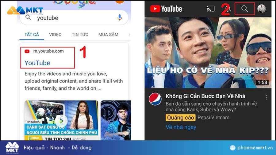 Mở YouTube bằng trình duyệt điện thoại Cách cày view YouTube