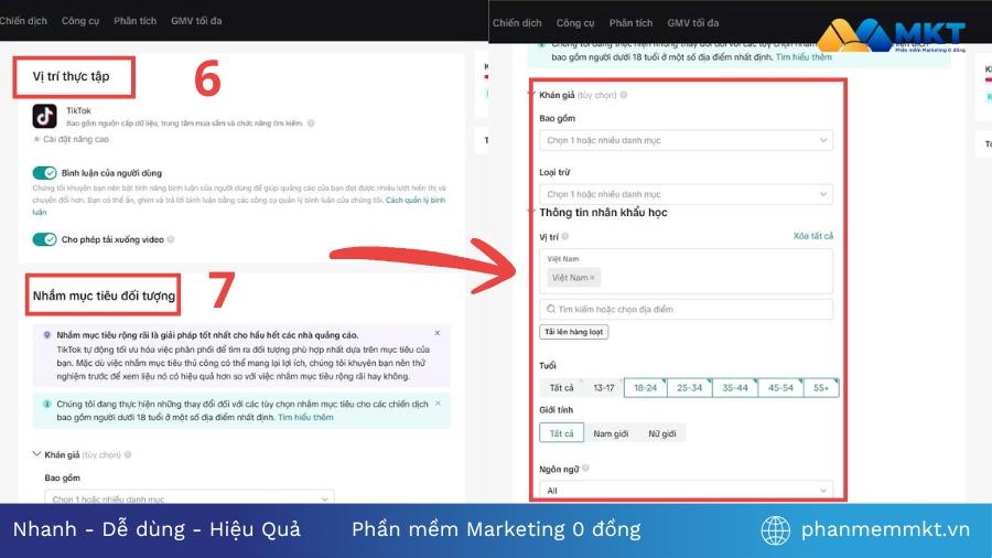 Cài đặt chiến dịch, điền các thông tin cần thiết Chạy quảng cáo TikTok Shop
