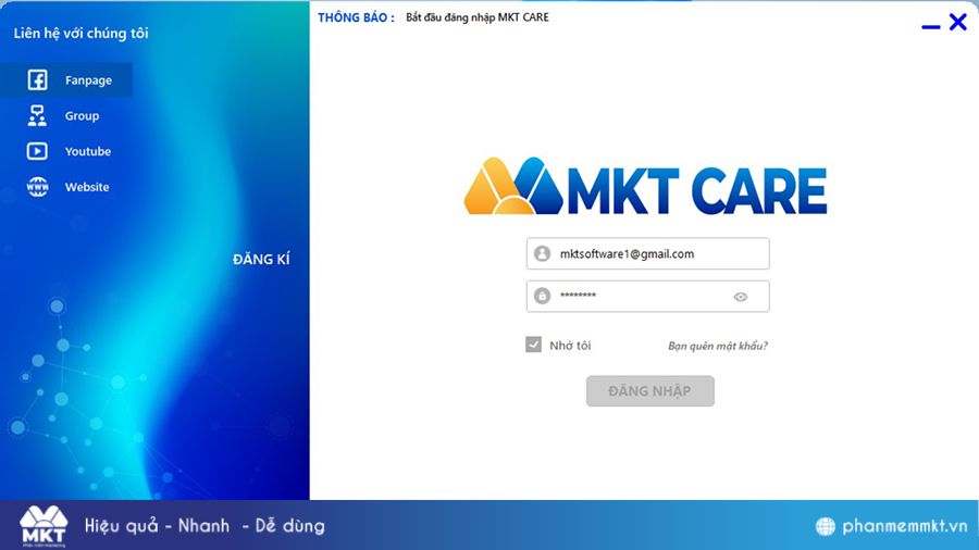 Cách spam tin nhắn Facebook bằng MKT Care