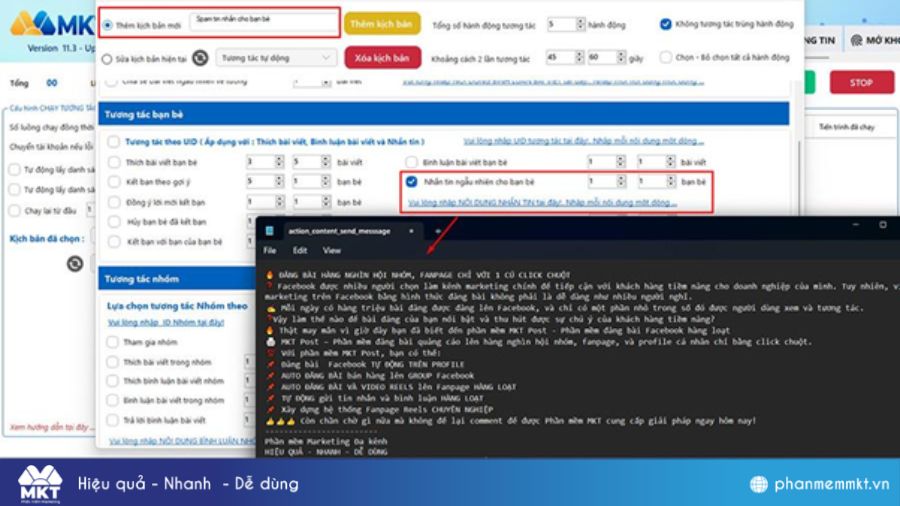 Tạo kịch bản gửi tin nhắn Facebook hàng loạt