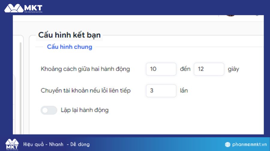 Cấu hình kết bạn trên MKT Care