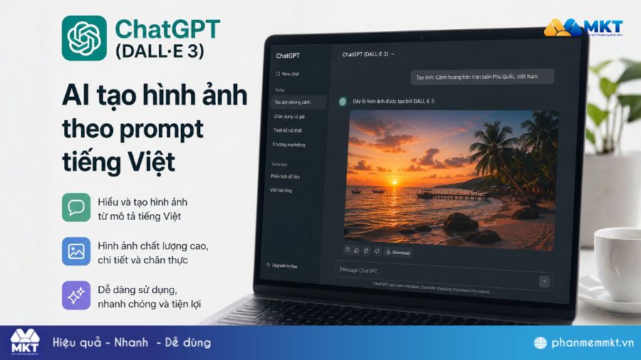 Top 7+ công cụ AI tạo hình ảnh theo yêu cầu tốt nhất 3 ChatGPT (DALL-E 3) – AI tạo hình ảnh theo prompt tiếng Việt