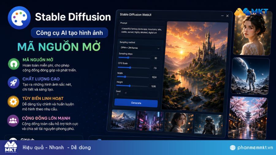 Top 7+ công cụ AI tạo hình ảnh theo yêu cầu tốt nhất 4 Stable Diffusion – Công cụ AI tạo hình ảnh mã nguồn mở