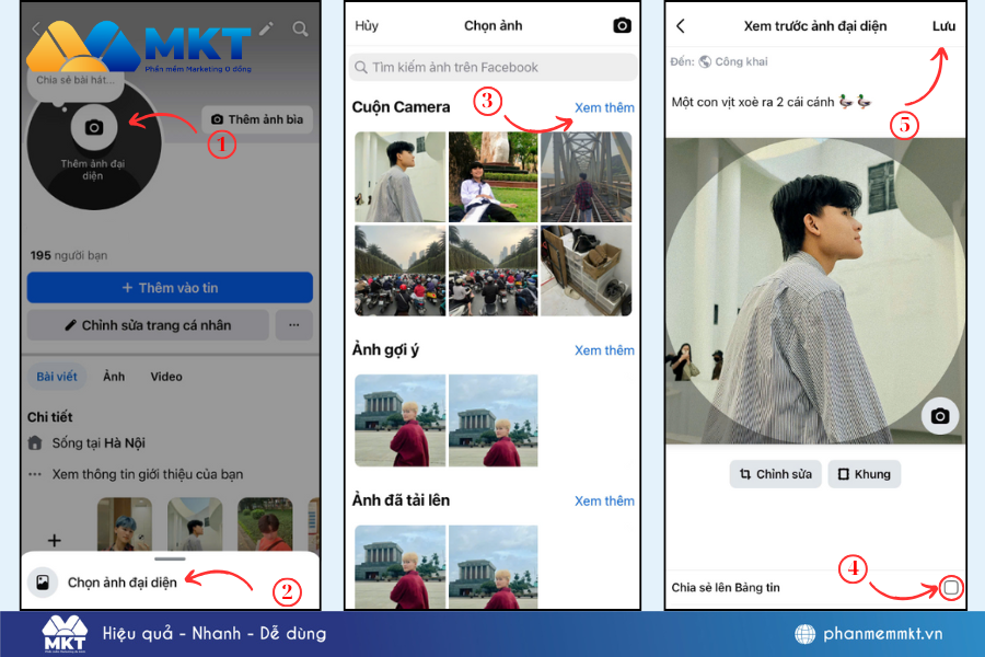Cách đổi ảnh đại diện Facebook không ai biết