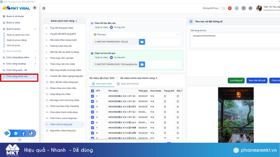 Chỉnh sửa video hàng loạt bằng MKT Viral