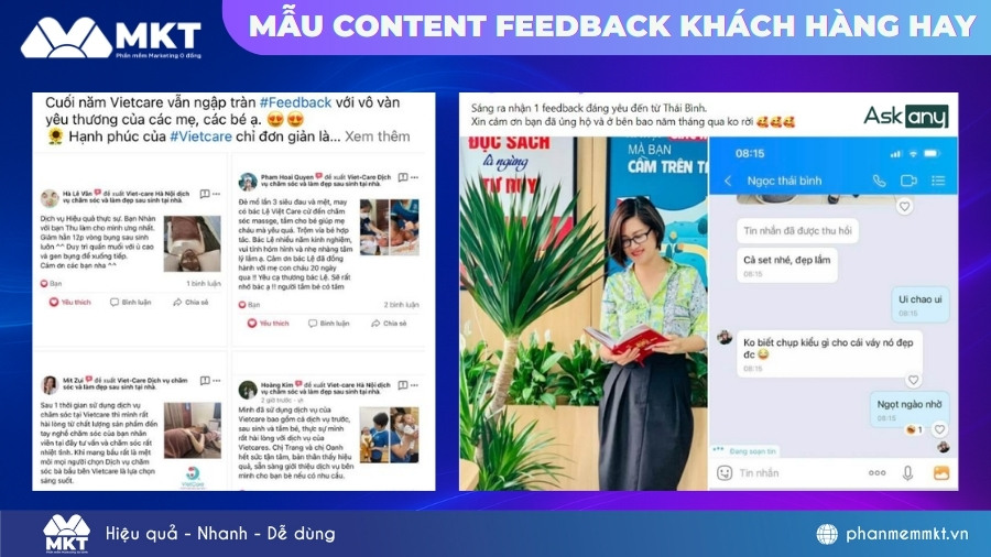 Mẫu content feedback khách hàng