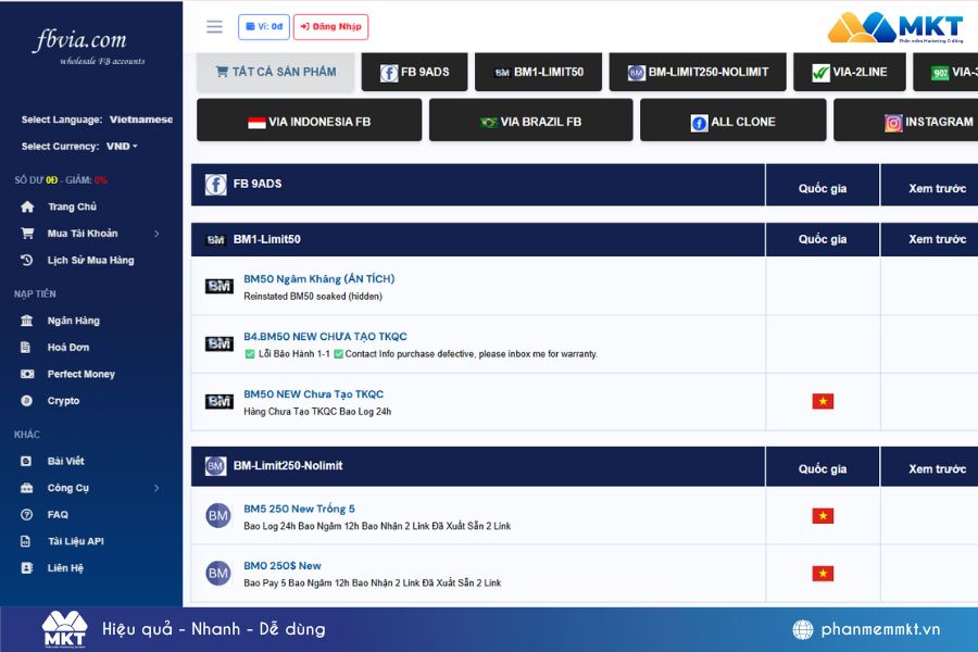 mua nick facebook chạy quảng cáo