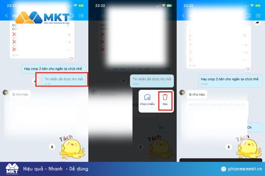 Xóa tin nhắn trên Zalo cả 2 bên