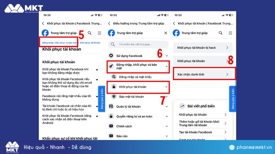 Cách lấy lại Facebook cũ trên điện thoại bằng tờ tùy thân