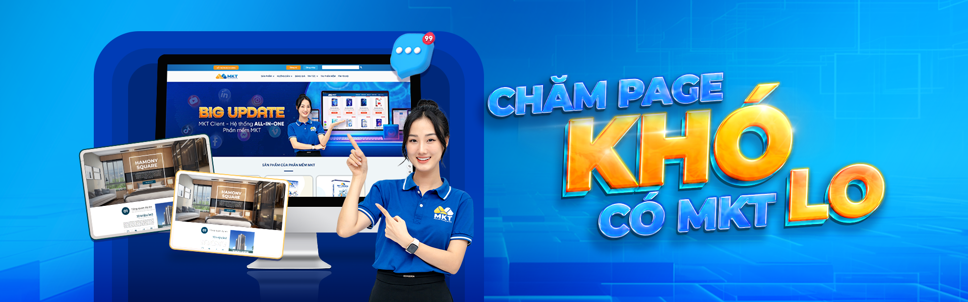 Phần mềm MKT 3 Chăm Page khó có MKT lo