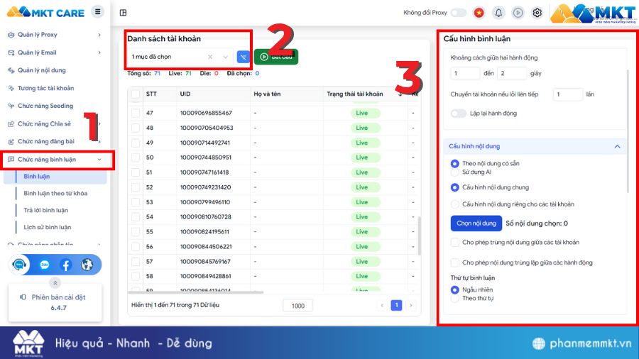 Chi tiết các bước thiết lập bình luận tự động