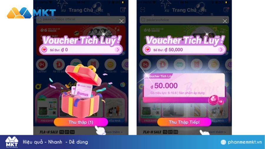 Cách thu thập voucher tích lũy Lazada