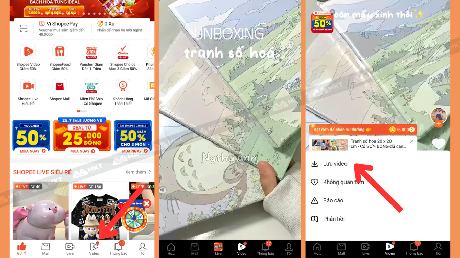 Cách tải video trên Shopee về điện thoại