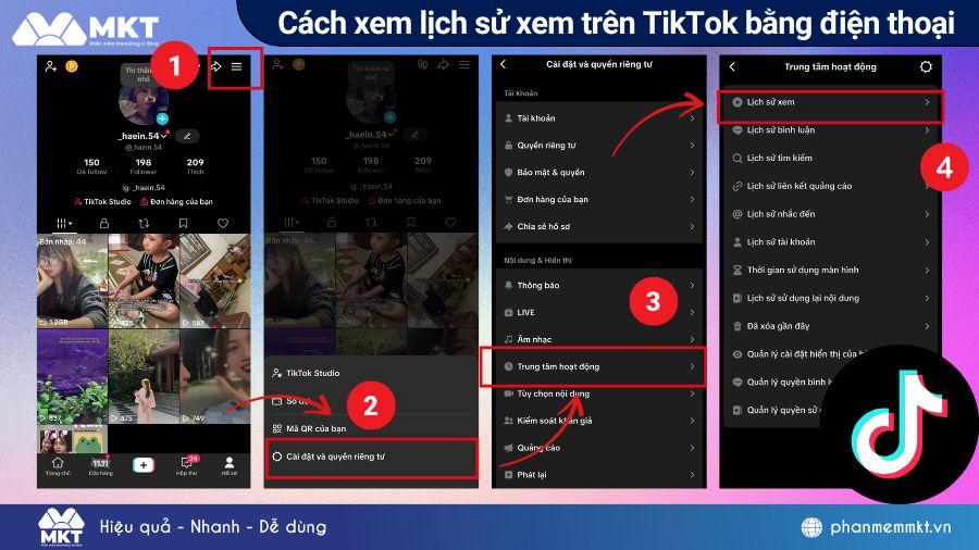 Cách xem lịch sử xem trên TikTok