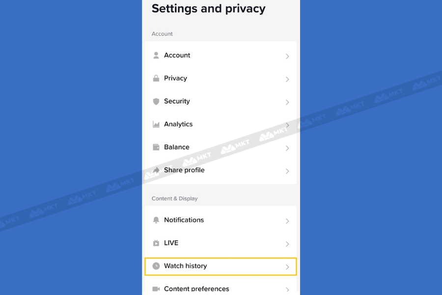 Cách xem lịch sử xem trên TikTok 