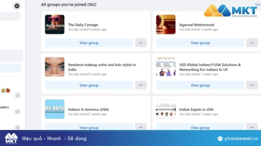 Cách tìm nhóm đã tham gia trên Facebook