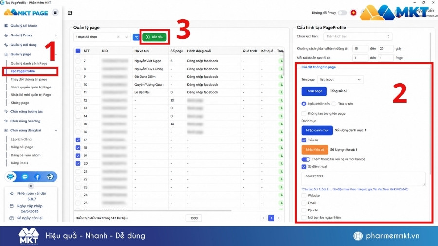 Tool reg page là gì? Hướng dẫn tạo và quản lý page hiệu quả 2 Cách tạo fanpage tự động bằng MKT Page