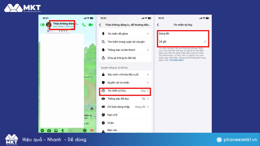 Hẹn giờ xóa tin nhắn tự động trên Messenger