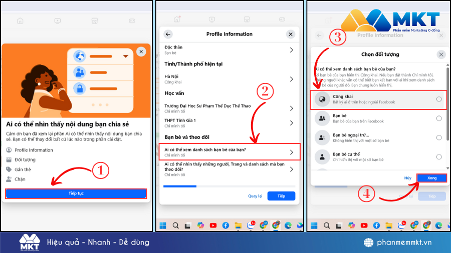 Cách bật chế độ công khai bạn bè  trên Facebook 