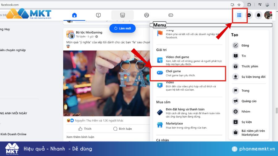 Cách chơi game trên Facebook trên máy tính