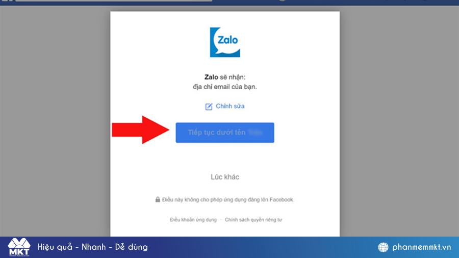 Cách đăng nhập Zalo bằng Facebook trên máy tính