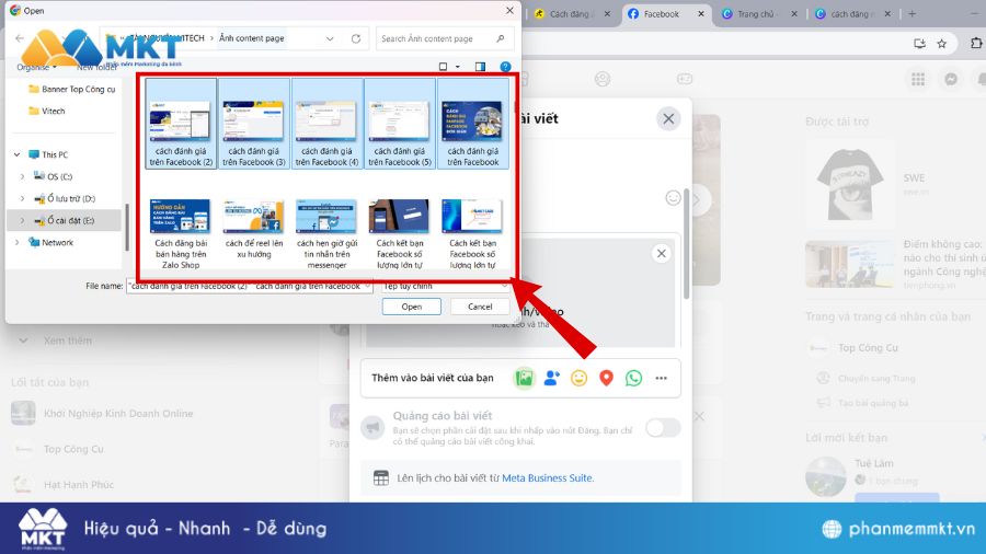 Cách đăng nhiều ảnh lên Facebook trên máy tính