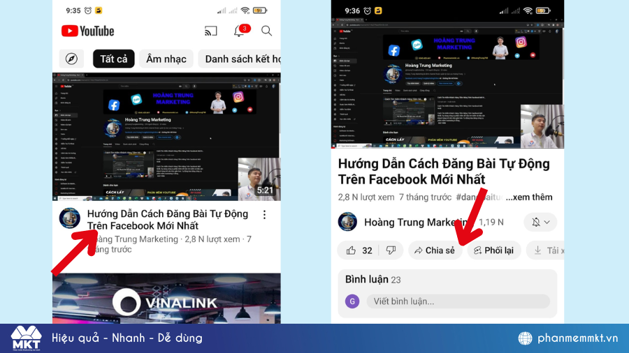 Cách gắn link  YouTube lên story Instagram bằng cách chia sẻ link